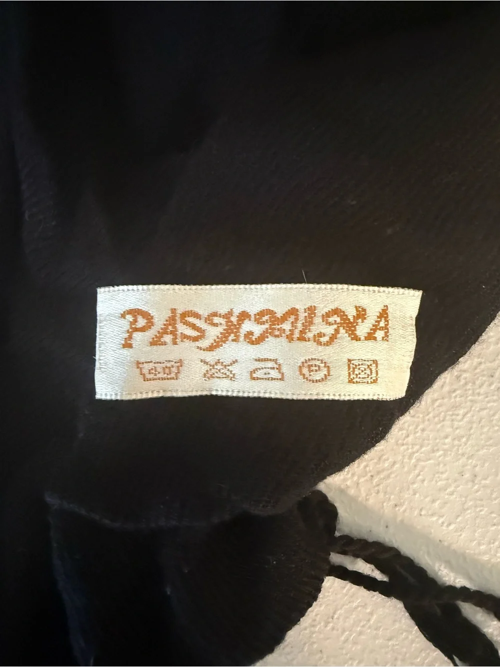 pashmina black fringe